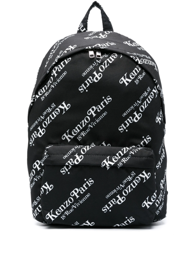 Shop Kenzo Backpack With  X Verdy Monogram In Black