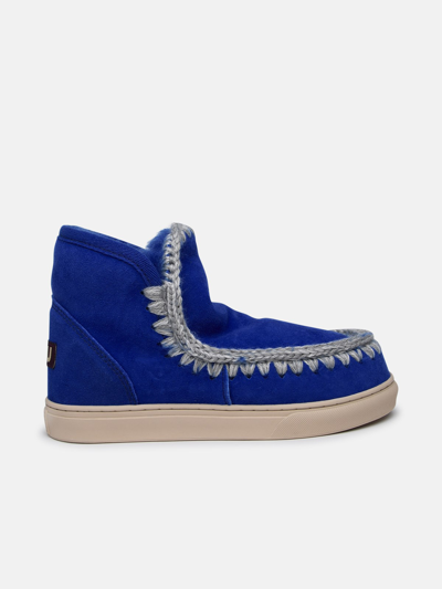 Shop Mou Eskimo Blue Sheepskin Sneakers