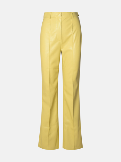 Shop Nanushka 'leena' Lime Polyurethane Pants In Yellow