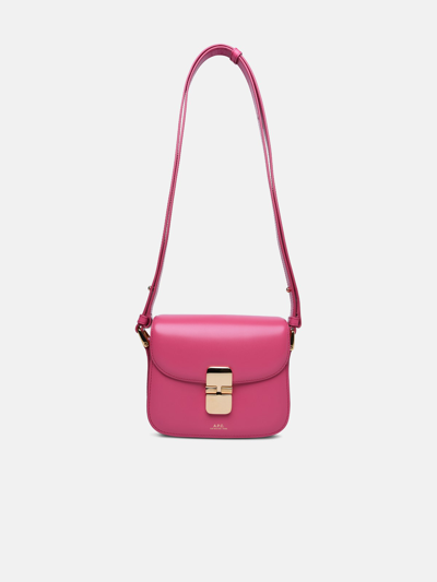 Shop Apc 'grace' Mini Crossbody Bag In Fuchsia Leather
