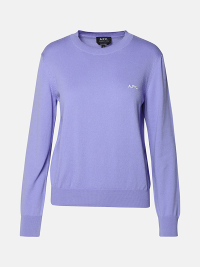 Shop Apc Lilac Cotton Sweater In Liliac