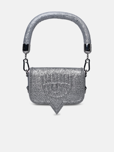Shop Chiara Ferragni Small 'eyelike' Silver Polyester Bag