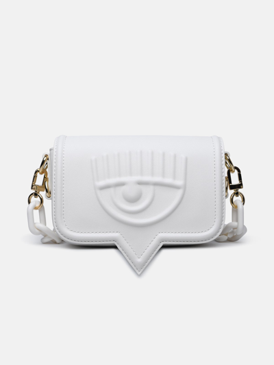 Shop Chiara Ferragni Small 'eyelike' White Polyester Bag