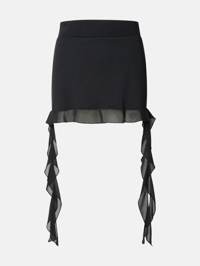 Shop Blumarine Black Cotton Miniskirt