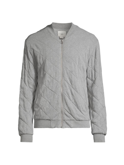 Shop Sol Angeles Men's Quilted Bomber Jacket In Heather Grey