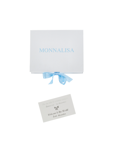 Monnalisa Linen Romper With Bow Tie In White + Cloud