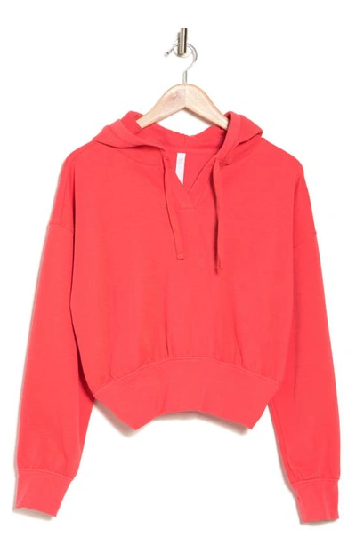 Shop Z By Zella Serve It Up Crop Pullover Hoodie In Red Cayenne