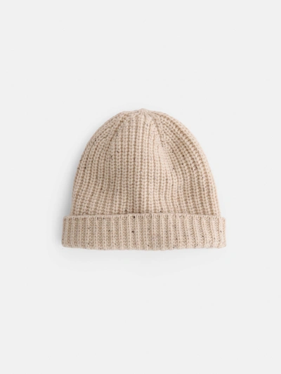 Shop Alex Mill Cashmere Donegal Beanie In Crème Donegal