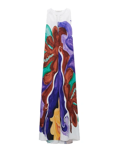 Shop Dorothee Schumacher Rainbow Flames Dress In Multi