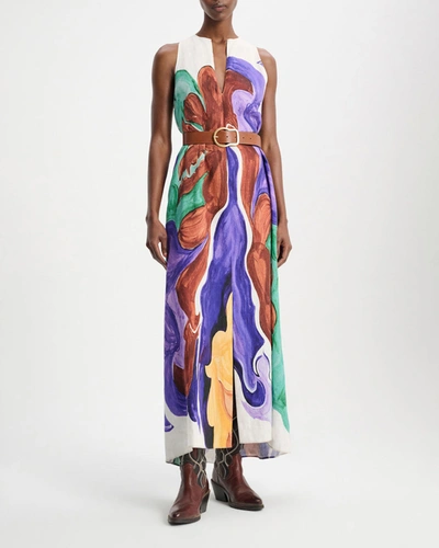 Shop Dorothee Schumacher Rainbow Flames Dress In Multi