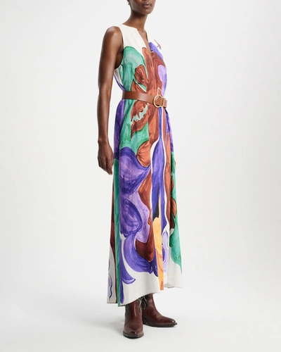 Shop Dorothee Schumacher Rainbow Flames Dress In Multi