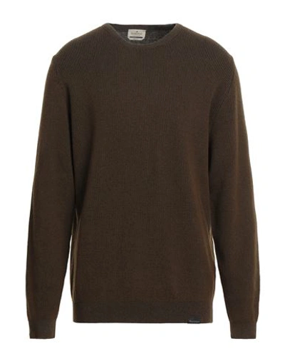 Shop Brooksfield Man Sweater Khaki Size 46 Wool, Cotton, Polyamide In Beige