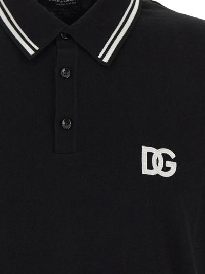 Shop Dolce & Gabbana Cotton Polo In Black