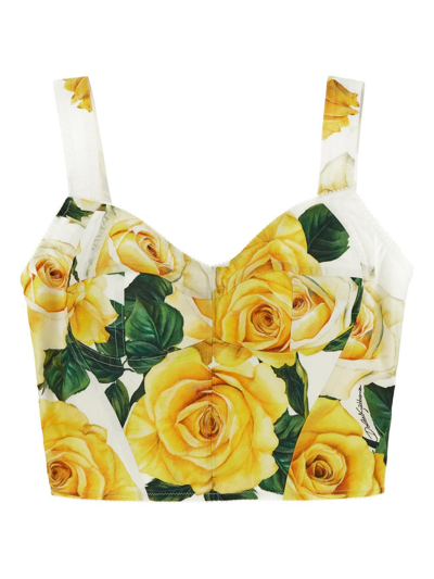 Shop Dolce & Gabbana Floral Top In Multicolor