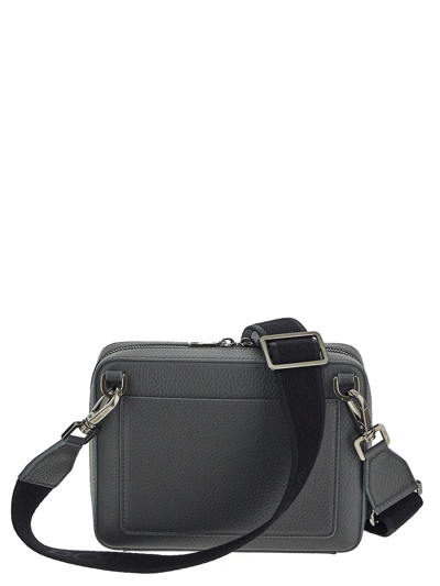 Shop Dolce & Gabbana Leather Crossbody Bag In Grey