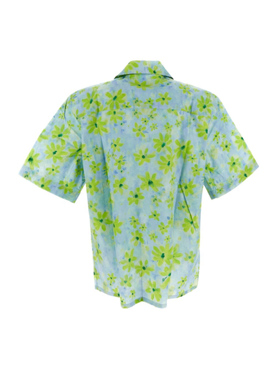 Shop Marni Floral Shirt In Green