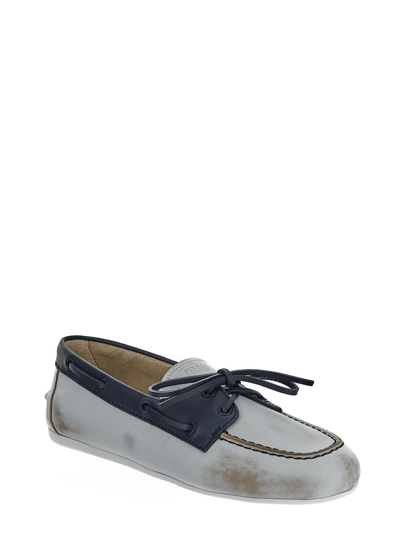 Shop Miu Miu Unlined Bleached Loafers In Multicolor