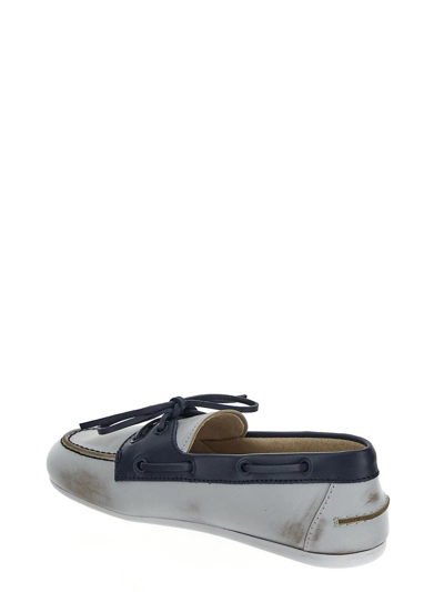 Shop Miu Miu Unlined Bleached Loafers In Multicolor
