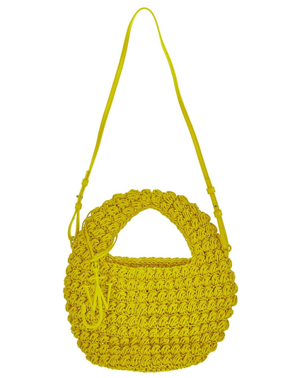 Shop Jw Anderson Popcorn Basket Bag In Yellow