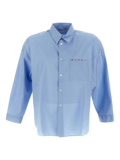 Shop Marni Loose Shirt In Blue