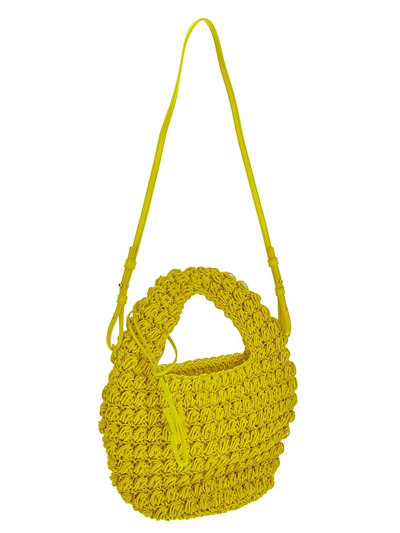 Shop Jw Anderson Popcorn Basket Bag In Yellow