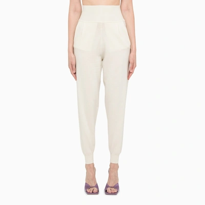 Shop Art Essay Ivory Coloured Cashmere Joggers In Beige