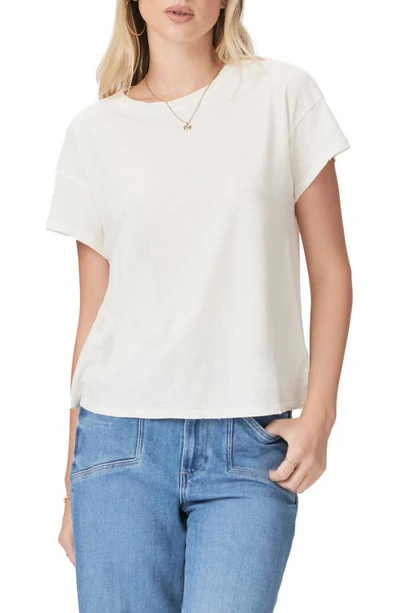 Shop Paige Ren Cotton & Linen Crewneck T-shirt In Off White