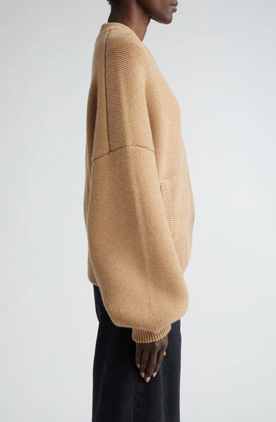 Shop Khaite The Rhea Cashmere Knit Jacket In Camel