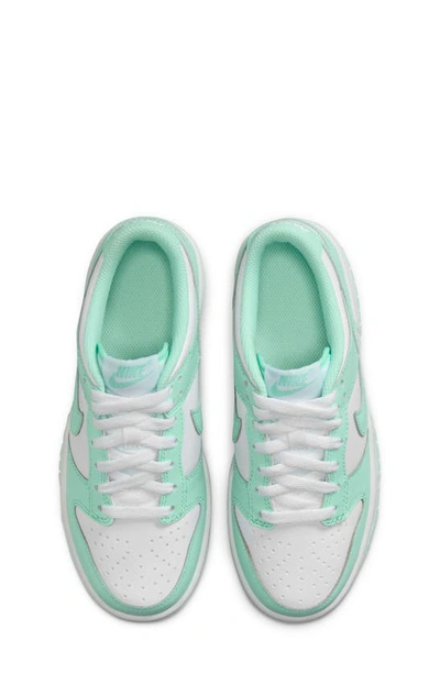 Shop Nike Kids' Dunk Low Basketball Sneaker In White/ Mint Foam