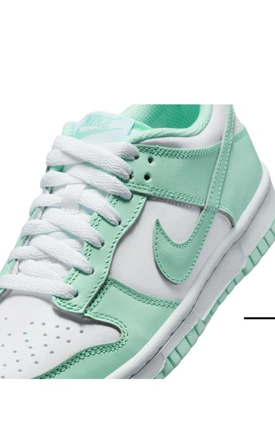 Shop Nike Kids' Dunk Low Basketball Sneaker In White/ Mint Foam