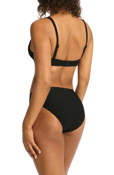 Sea Level Honeycomb Underwire Bikini Top In Black