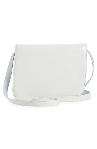Shop Ferragamo Fiamma Leather Crossbody Bag In Optic-white