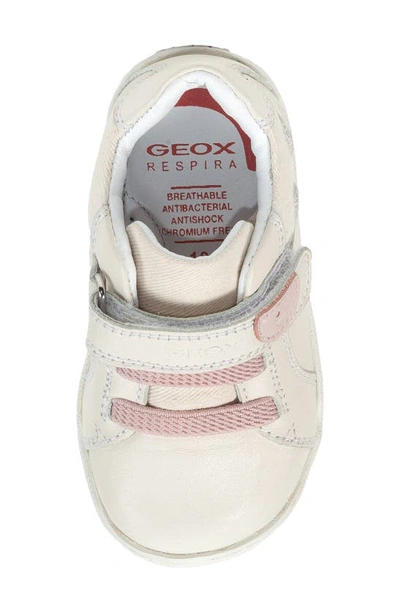 Shop Geox Kids' Macchia Sneaker In White Pink