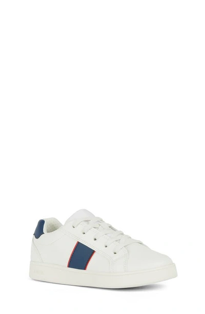 Shop Geox Kids' Eclyper Sneaker In White/ Navy