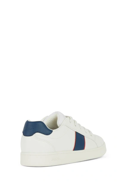 Shop Geox Kids' Eclyper Sneaker In White/ Navy