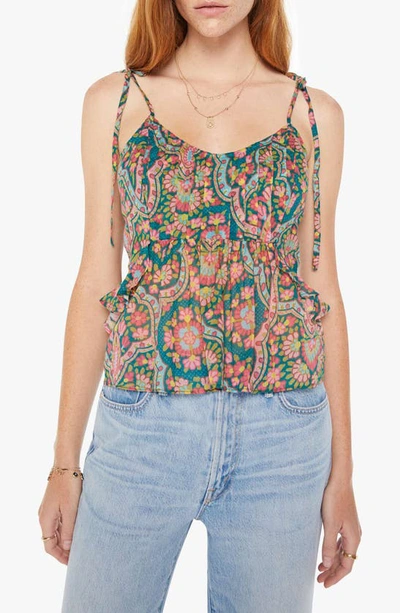Shop Mother The Roam Free Floral Cotton Camisole In Under The Rug