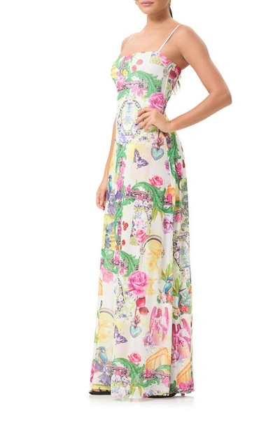 Shop Afrm Shea Floral A-line Maxi Dress In Roman Mix
