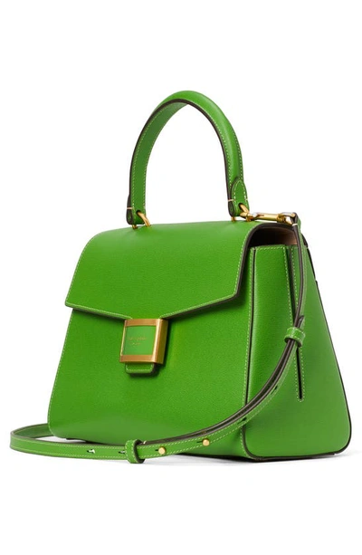 Shop Kate Spade Medium Katy Textured Leather Top Handle Bag In Ks Green