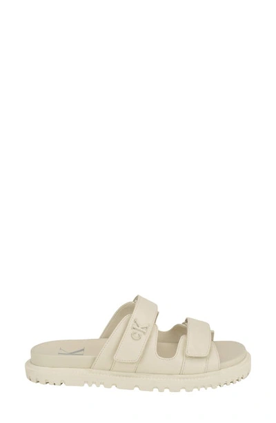 Shop Calvin Klein Donnie Slide Sandal In Ivory