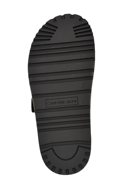Calvin Klein Donnie Slide Sandal In Black Woven