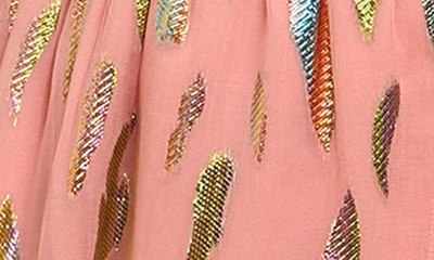 Shop Ciebon Whitney Metalllic Print Wrap Dress In Dusty Pink