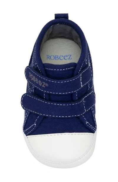 Shop Robeez Brooks Crib Sneaker In Dark Blue