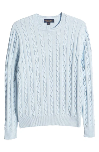 Shop Brooks Brothers Supima® Cotton Cable Knit Sweater In Light Blue Heather