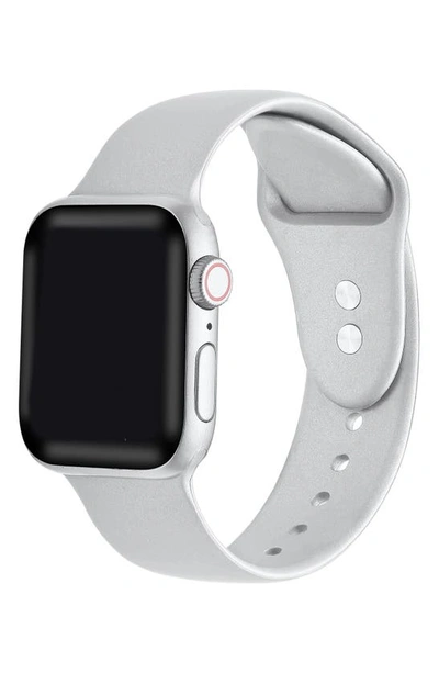 Shop The Posh Tech Silicone Apple Watch® Band, 41mm In Metallic Silver