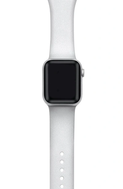 Shop The Posh Tech Silicone Apple Watch® Band, 41mm In Metallic Silver
