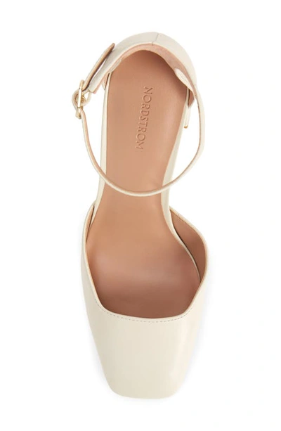 Shop Nordstrom Katrina Ankle Strap Block Heel Pump In Ivory