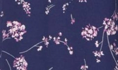 Shop Splendid Floral Short Sleeve Button-up Top & Pants Pajamas In Hyacinth Bloom