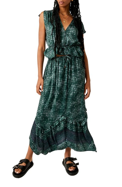 Shop Free People Dreambound Crop Top & Maxi Skirt In Emerald Combo