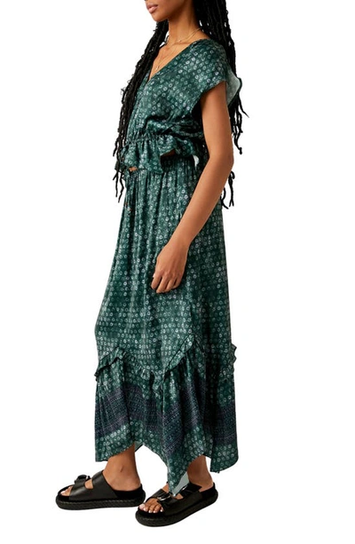 Shop Free People Dreambound Crop Top & Maxi Skirt In Emerald Combo