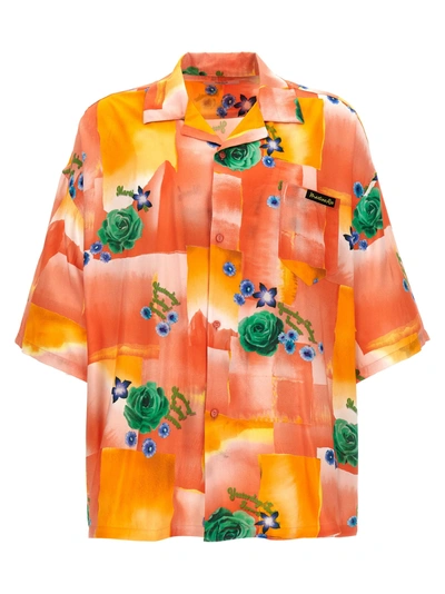 Shop Martine Rose Today Floral Coral Shirt, Blouse In Multicolor
